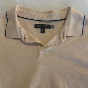 Banana Republic Men's Light Pink with blue trim Polo Shirt